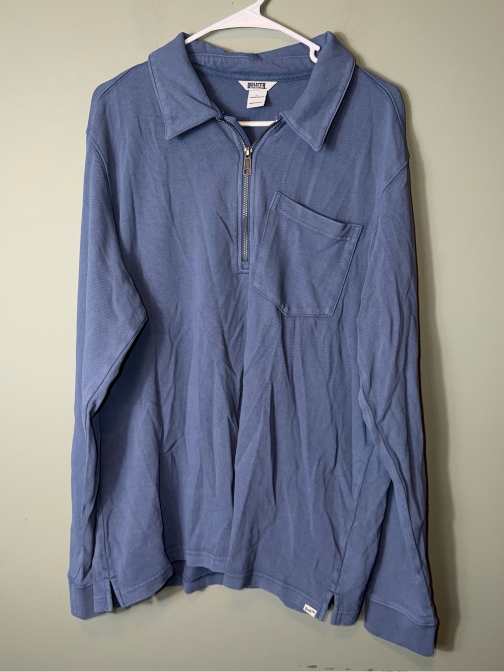 Duluth Trading Co. Men’s Quarter Zip Blue Pullover Top Large